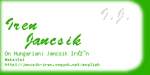 iren jancsik business card